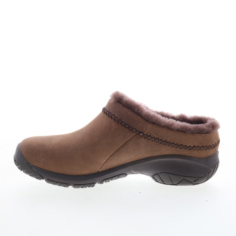 Merrell Encore Ice 4 LTR J002180 Womens Brown Nubuck Slip On Clog Flats Shoes