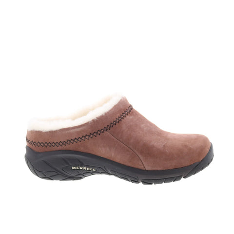 Merrell Encore Ice 4 J004872 Womens Brown Suede Slip On Clog Flats Shoes