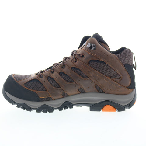 Merrell Moab Vertex 2 Mid Waterproof Carbon Fiber Mens Brown Wide Work Boots