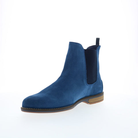 Parc City Boot Co. Chelsey J01-M-82 Mens Blue Suede Slip On Chelsea Boots