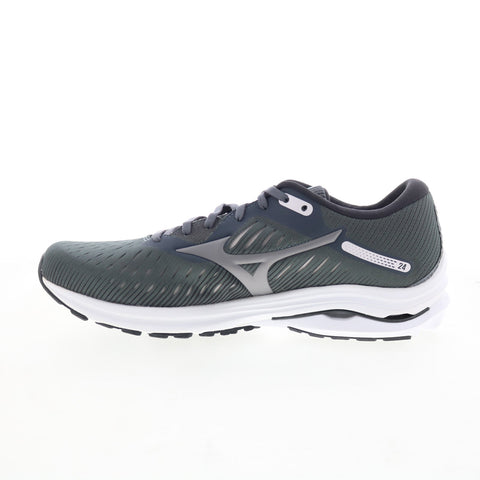 Mizuno Wave Rider 24 D J1GD200616 Womens Gray Canvas Athletic Running Shoes