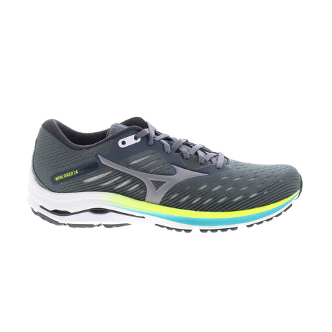 Mizuno Wave Rider 24 D J1GD200616 Womens Gray Canvas Athletic Running Shoes