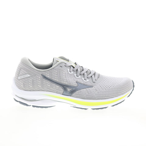 Mizuno Wave Rider 25 Waveknit J1GD217593 Womens Gray Athletic Running Shoes