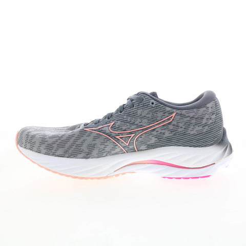 Mizuno Wave Rider 26 J1GD225421 Womens Gray Canvas Athletic Running Shoes