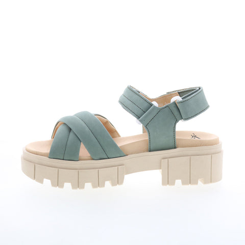 Fly London Jada JADA854FLY-007 Womens Green Leather Strap Sandals Shoes