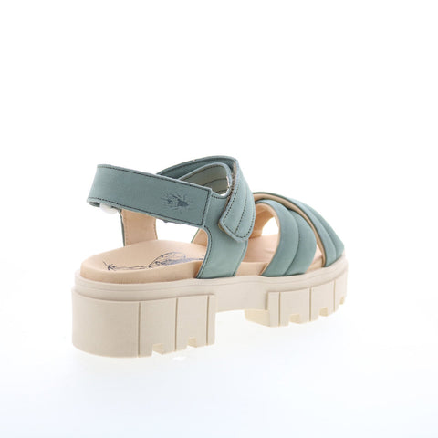 Fly London Jada JADA854FLY-007 Womens Green Leather Strap Sandals Shoes