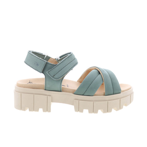 Fly London Jada JADA854FLY-007 Womens Green Leather Strap Sandals Shoes