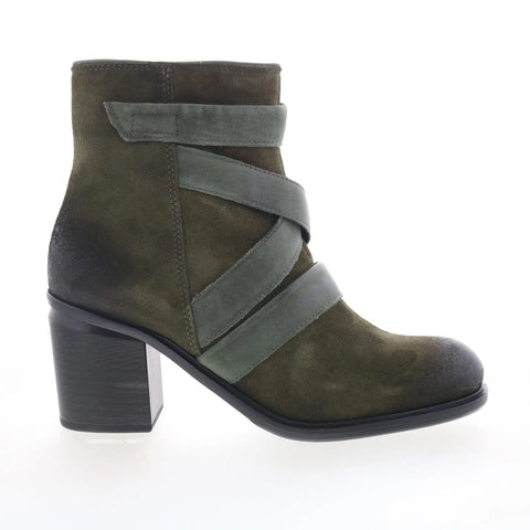 Miz Mooz Jalissa Womens Green Suede Zipper Ankle & Booties Boots
