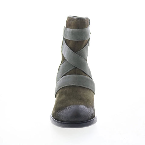Miz Mooz Jalissa Womens Green Suede Zipper Ankle & Booties Boots