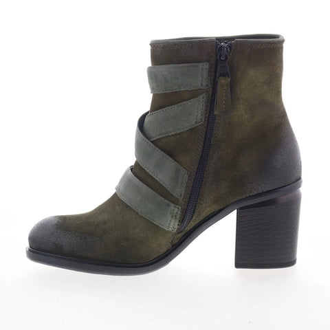 Miz Mooz Jalissa Womens Green Suede Zipper Ankle & Booties Boots