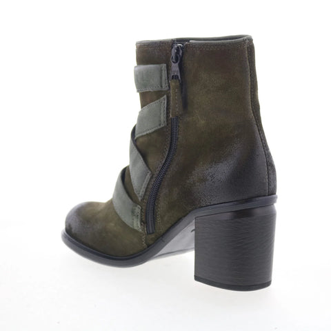 Miz Mooz Jalissa Womens Green Suede Zipper Ankle & Booties Boots