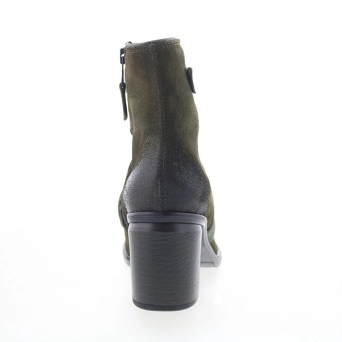 Miz Mooz Jalissa Womens Green Suede Zipper Ankle & Booties Boots