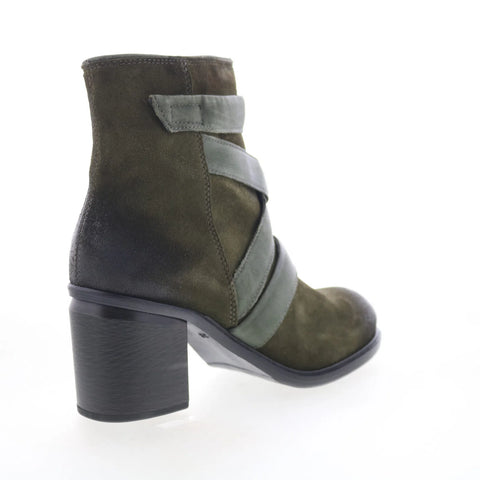 Miz Mooz Jalissa Womens Green Suede Zipper Ankle & Booties Boots