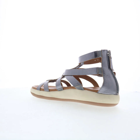 Softwalk Jamaica S2508-033 Womens Silver Leather Gladiator Sandals Shoes