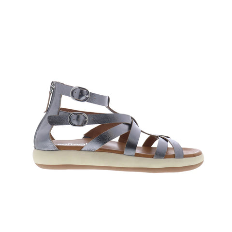 Softwalk Jamaica S2508-033 Womens Silver Leather Gladiator Sandals Shoes