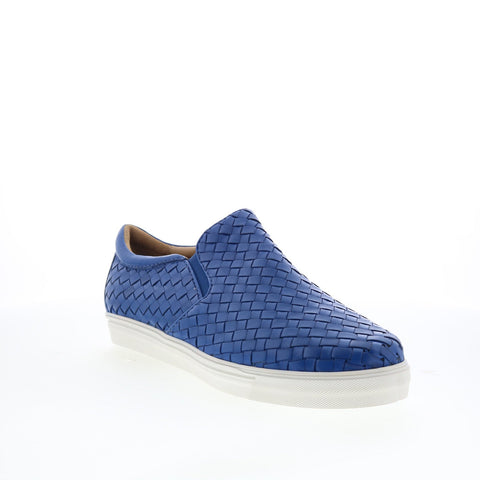 Robert Zur James True Glove Mens Blue Leather Slip On Lifestyle Sneakers Shoes