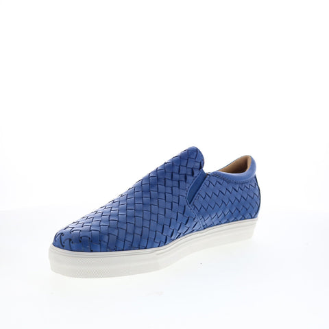 Robert Zur James True Glove Mens Blue Leather Slip On Lifestyle Sneakers Shoes