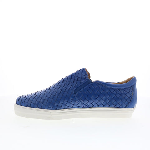 Robert Zur James True Glove Mens Blue Leather Slip On Lifestyle Sneakers Shoes