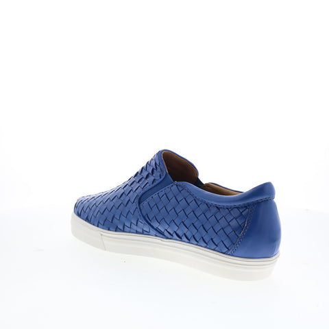 Robert Zur James True Glove Mens Blue Leather Slip On Lifestyle Sneakers Shoes