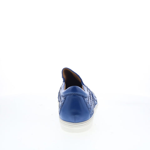 Robert Zur James True Glove Mens Blue Leather Slip On Lifestyle Sneakers Shoes
