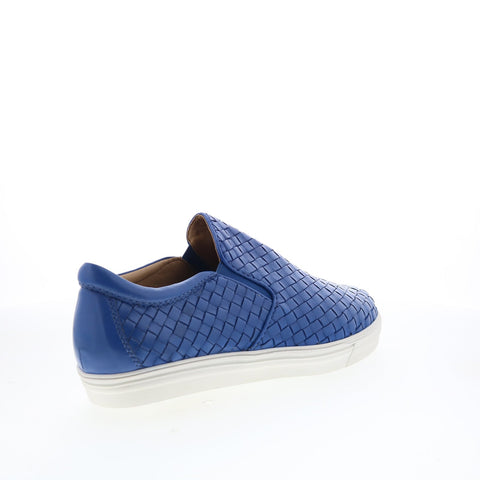 Robert Zur James True Glove Mens Blue Leather Slip On Lifestyle Sneakers Shoes
