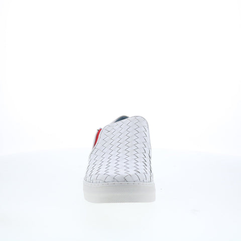 Robert Zur James-13 Mens White Leather Slip On Lifestyle Sneakers Shoes