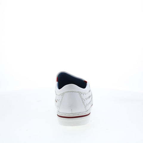 Robert Zur James-13 Mens White Leather Slip On Lifestyle Sneakers Shoes