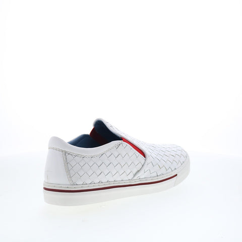 Robert Zur James-13 Mens White Leather Slip On Lifestyle Sneakers Shoes