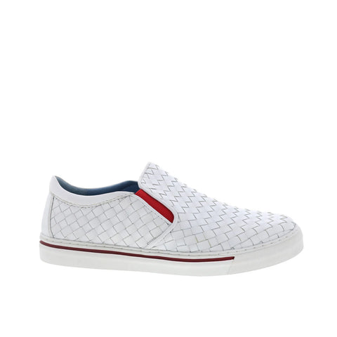 Robert Zur James-13 Mens White Leather Slip On Lifestyle Sneakers Shoes