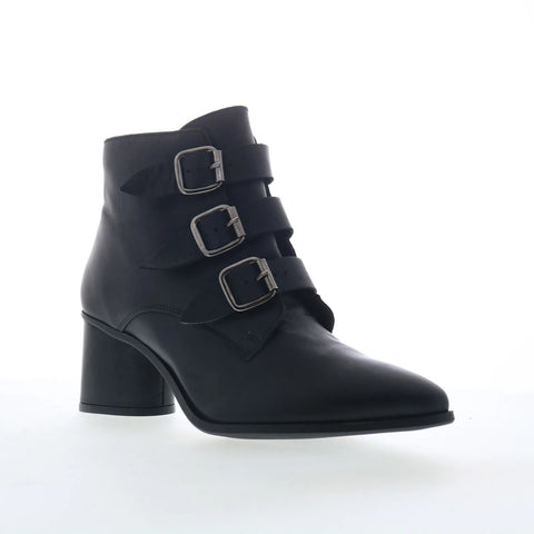 Miz Mooz Janae Womens Black Leather Zipper Ankle & Booties Boots