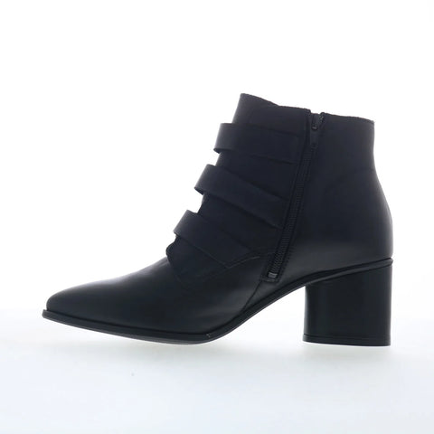 Miz Mooz Janae Womens Black Leather Zipper Ankle & Booties Boots