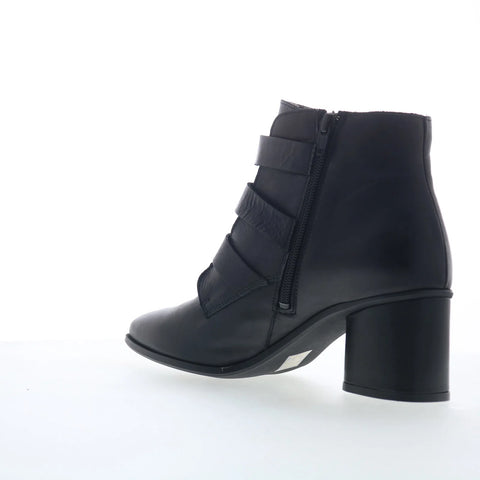 Miz Mooz Janae Womens Black Leather Zipper Ankle & Booties Boots