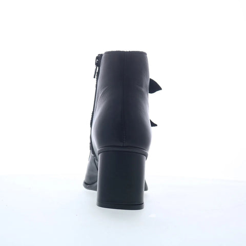 Miz Mooz Janae Womens Black Leather Zipper Ankle & Booties Boots
