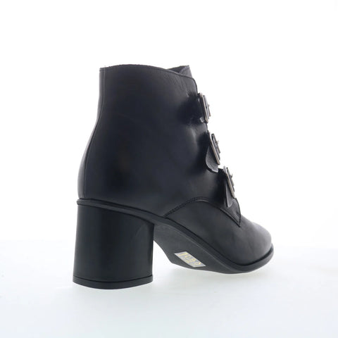 Miz Mooz Janae Womens Black Leather Zipper Ankle & Booties Boots