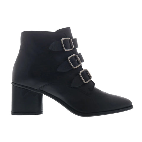 Miz Mooz Janae Womens Black Leather Zipper Ankle & Booties Boots