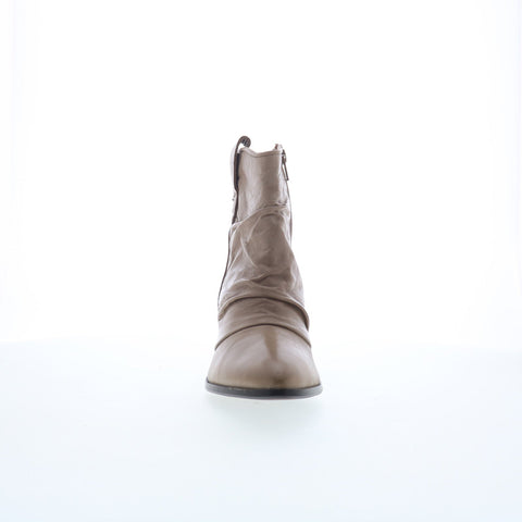 Miz Mooz Jared Womens Beige Leather Zipper Ankle & Booties Boots