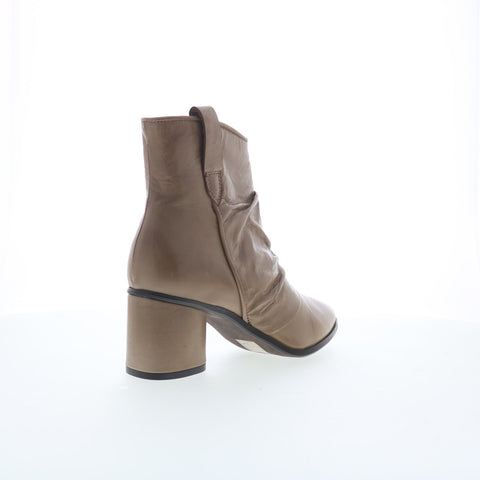 Miz Mooz Jared Womens Beige Leather Zipper Ankle & Booties Boots