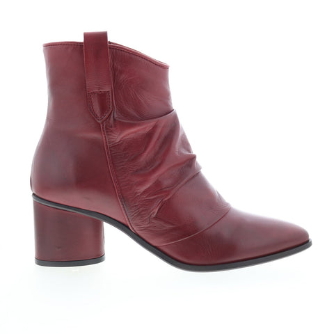 Miz Mooz Jared Womens Brown Leather Zipper Ankle & Booties Boots