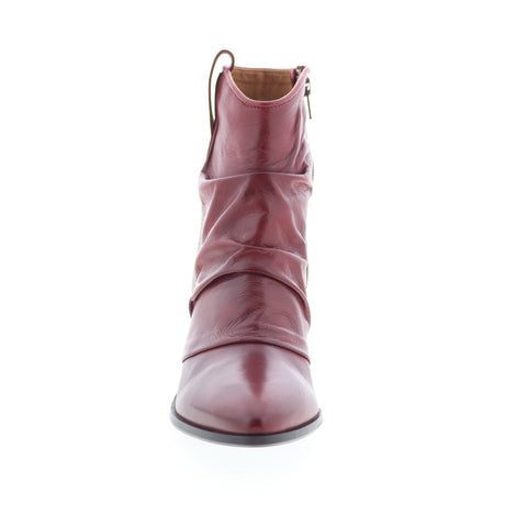 Miz Mooz Jared Womens Brown Leather Zipper Ankle & Booties Boots