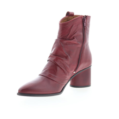 Miz Mooz Jared Womens Brown Leather Zipper Ankle & Booties Boots