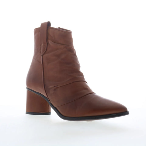 Miz Mooz Jared Womens Brown Leather Zipper Ankle & Booties Boots