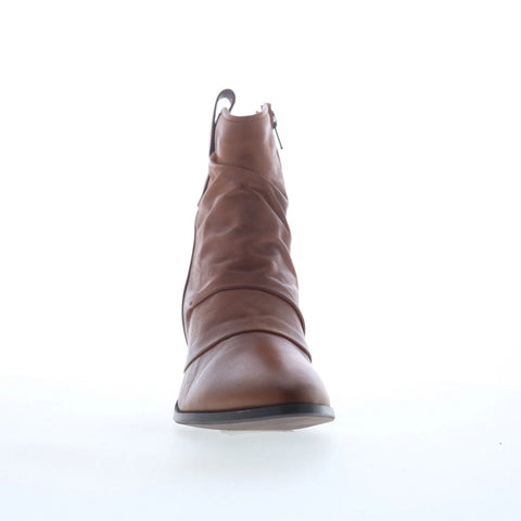 Miz Mooz Jared Womens Brown Leather Zipper Ankle & Booties Boots