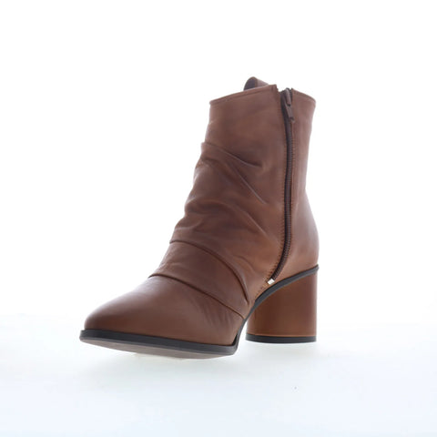 Miz Mooz Jared Womens Brown Leather Zipper Ankle & Booties Boots