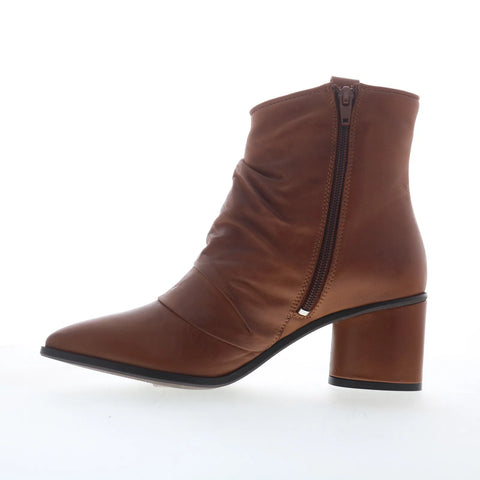 Miz Mooz Jared Womens Brown Leather Zipper Ankle & Booties Boots