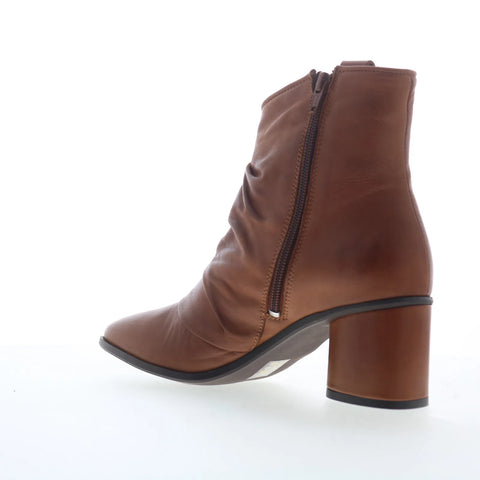 Miz Mooz Jared Womens Brown Leather Zipper Ankle & Booties Boots