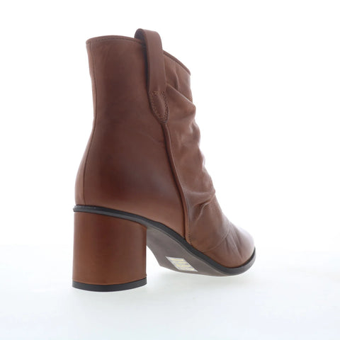 Miz Mooz Jared Womens Brown Leather Zipper Ankle & Booties Boots