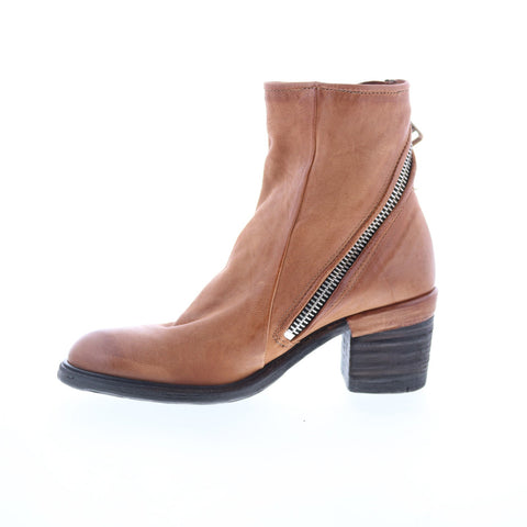 A.S. 98 Jase Womens Brown Leather Zipper Ankle & Booties Boots