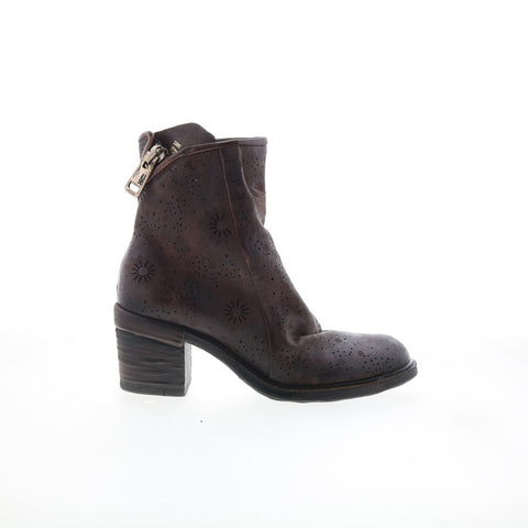 A.S. 98 Jase Floral Womens Brown Leather Zipper Casual Dress Boots