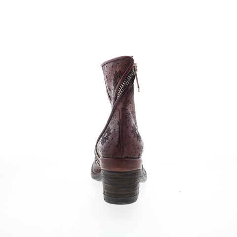 A.S. 98 Jase Floral Womens brown Leather Zipper Casual Dress Boots