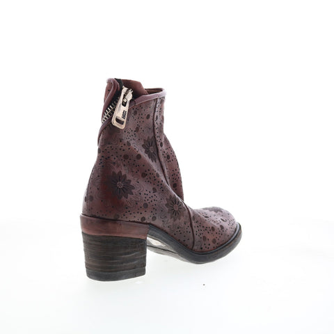 A.S. 98 Jase Floral Womens brown Leather Zipper Casual Dress Boots